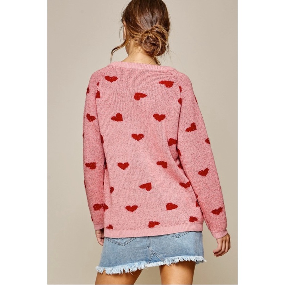 LAST ONE - QUEEN OF HEARTS PULLOVER SWEATER - Picture 4 of 6